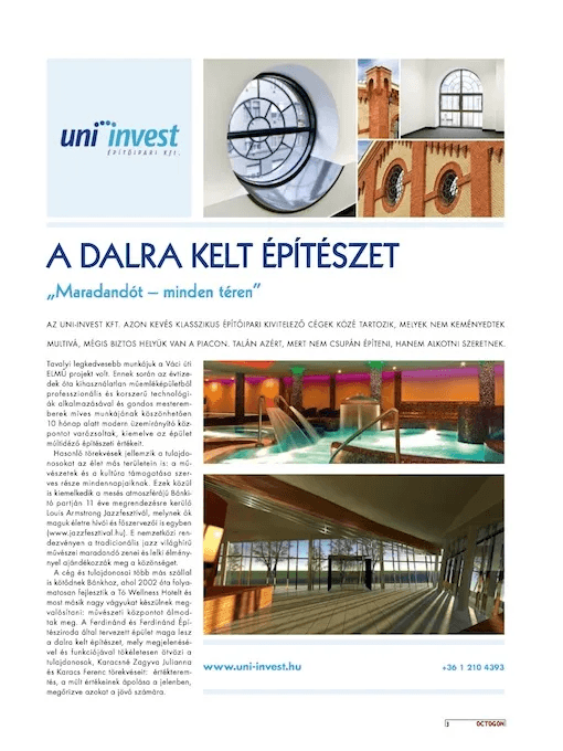 A Mérnök Újság cikkének előnézete